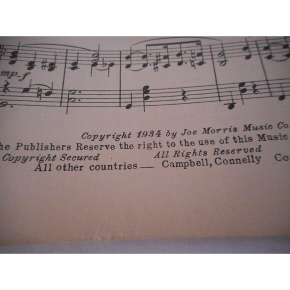 Vintage Sheet Music c 1934 I'm Lonesome for you Caroline Piano voice Ukulele - Picture 2 of 4